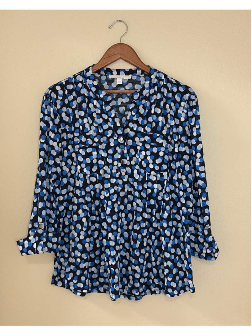 Juniper + Lime Women's Size L Polka Dot Blouse